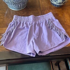 Nola Lavender Fringe Athletic Shorts